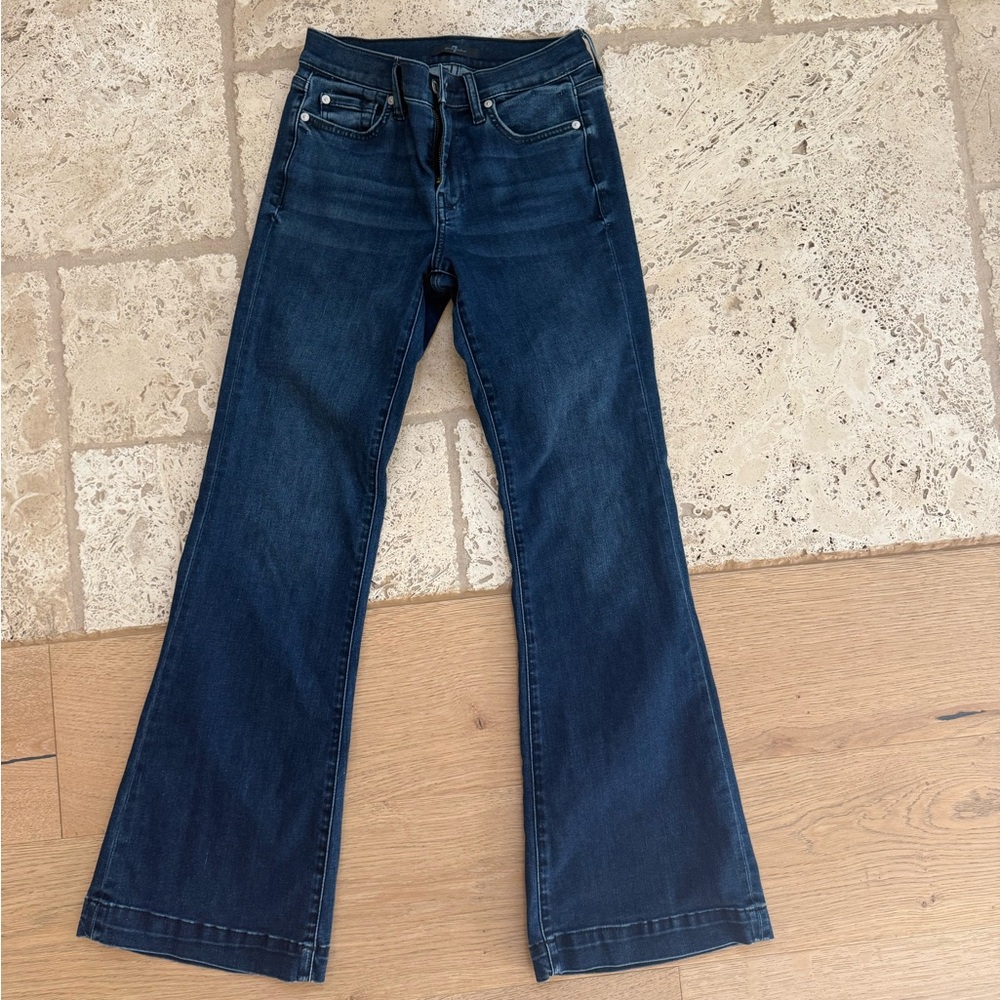 7 For All Mankind Dark Blue Flare Jeans